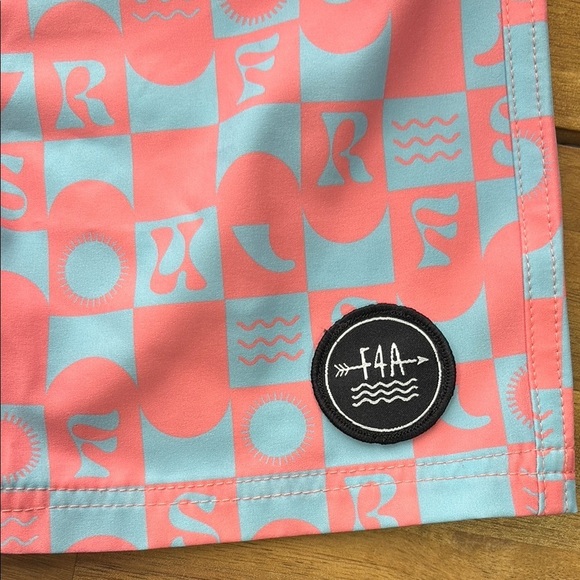 Pink and Blue Geometric Pattern Swimsuit with Elastic Waistband - Picture 5 of 8